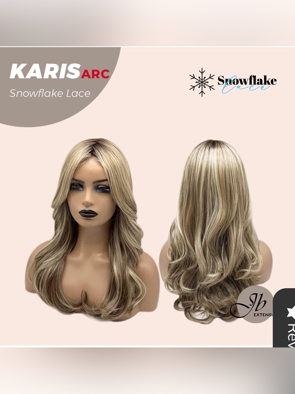 JBExtension Karis Dark Mix Blonde 18” Snowflake Lace Wig